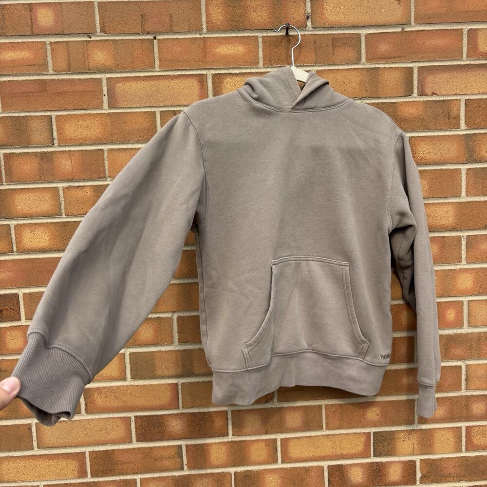 TNA Sweatfleece Aritzia Cozy Fleece Pullover Hoodie Tan Womens 2XS - Picture 2 of 7